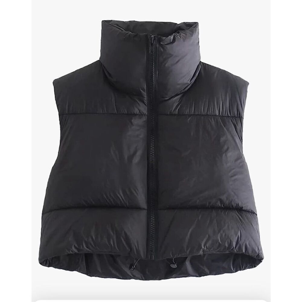 NEW Crop Puffer Vest Winter Lightweight S